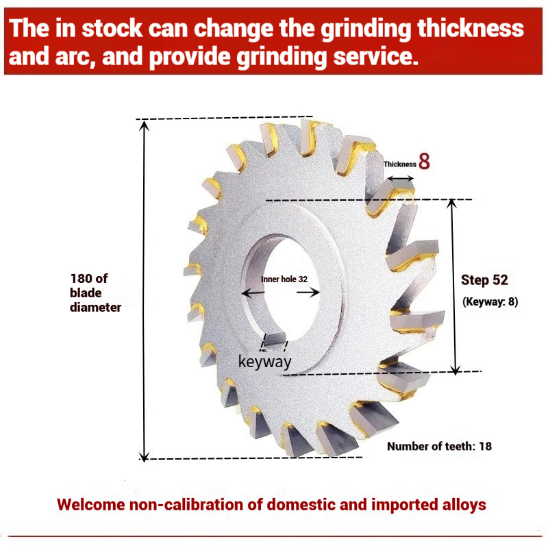 1058-Alloy three-face milling cutter can be customized tungsten steel 63 80 100 125 YW2 steel parts milling slot welding disk cutter Shandong Denso Pricision Tools Co.,Ltd.